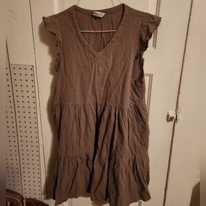 ❤️‍🔥EverKaki Olive Green Tiered Dress